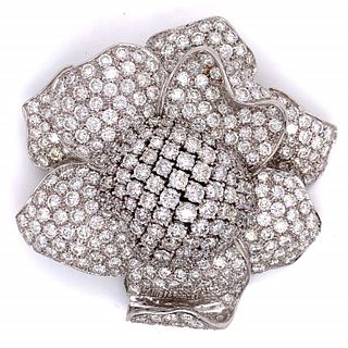 35.00 Ct. Diamond Flower Brooch