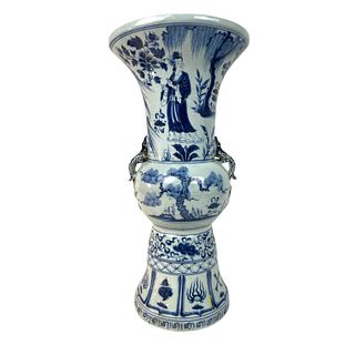 Antique blue and white porcelain vase