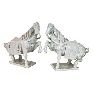 Chinese Carved Jade Horses Large