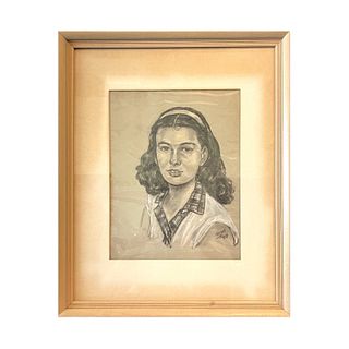 Drawing of a Young Girl by Yoshi, 1958