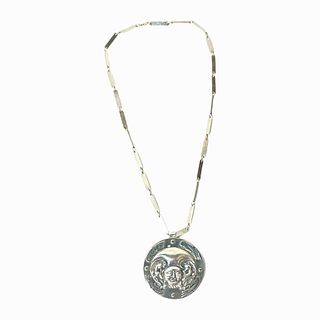 Sterling Silver Sun Dial Necklace