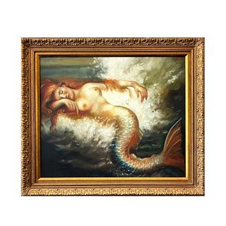 Sleeping Nude Mermaid Artwork