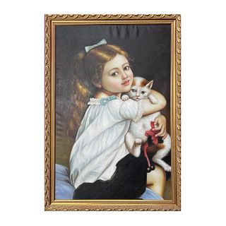 Girl with a Cat Artwork