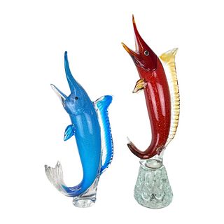 (2) Two Large Murano Marilyn Fish