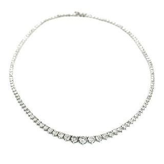 26.71 Ct Diamond Tennis Necklace