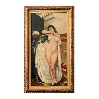 Italian Female Nude Oil Paint Print on Canvas
