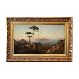 Seascape View of Cypress Oil Paint Print on Canvas