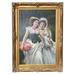 Two 1800s Elegant Ladies Artwork