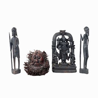 (4) Four African Carved Sculptures