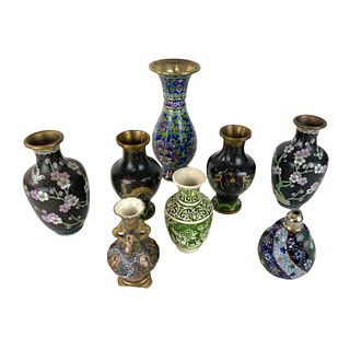 (8) Eight Cloisonne & Porcelain Vases