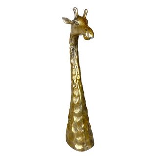 Brass Giraffe Sculpture Head