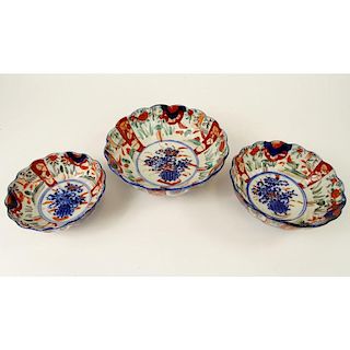 Set of Three (3) Japanese Imari Porcelain Bowls.