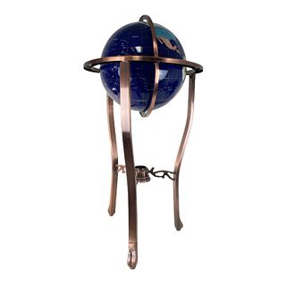 Mid Century Brass Globe Free Standing Base