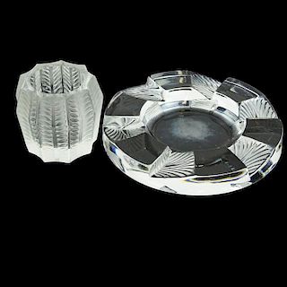 Lalique Crystal Ashtray and Cigarette Urn