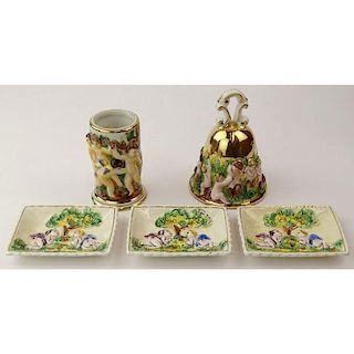 Lot of Five (5) Pieces Vintage Capodimonte Porcelain