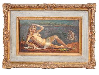 Pierre Bonnard Style Oil on Board Painting
