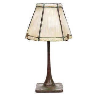 Tiffany Studios Linenfold Bronze Table Lamp