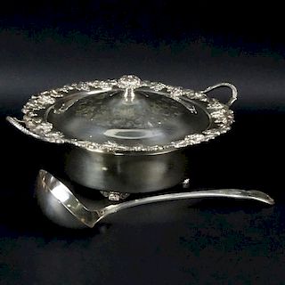 Vintage Hand Chased Silverplate Soup Tureen
