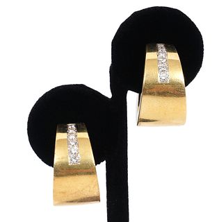 Pr. Van Cleef & Arpels 18K YG & Diamond Earrings