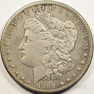 1889-CC Morgan Dollar, approx. XF details, cleaned.