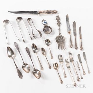 Thirty-eight Pieces of Silver Flatware, twenty-five pieces of a Wm. B. Durgin Co. sterling flatware set in the same pattern, including