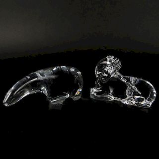 Lot of Two (2) Baccarat Crystal Animal Figurines.