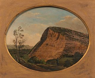 Christopher Pearse Cranch (American, 1813-1892), Pair of New Haven Area Landscapes: East Rock and West Rock, West Rock signed and dated