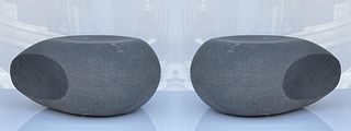Pair of Pebble Outdoor Stool/Tables by 2Design Studio