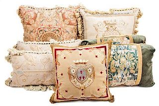 A Collection of Needlepoint Pillows.