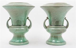 A Pair of Royal Haeger Ceramic Jardinieres Height 14 inches.