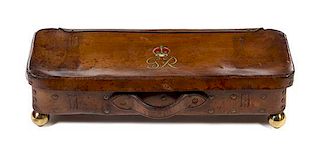 * An English Leather Case Height 6 3/4 x width 26 3/4 x depth 12 1/2 inches.