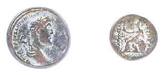 * Two Reproduction Bronze Coins Diameter of larger 2 5/8 inches.