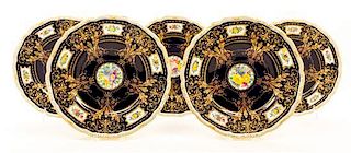 A Set of Fourteen Bavarian Porcelain Dinner Plates Diameter 9 1/4 inches.