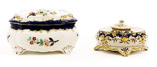 Two French Faience Articles Width 6 3/4 inches.