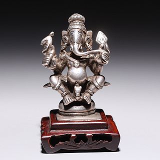 Solid Silver Indian Model of Ganesh
