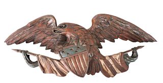American Folk Art Carved Wood Eagle