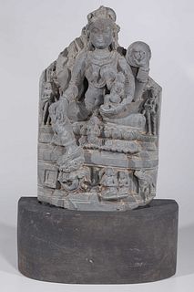 Antique Indian Gandharan Schist Goddess Carving