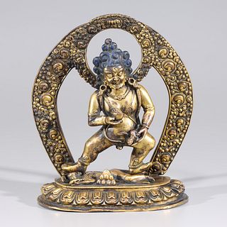 Sino-Tibetan Gilt Bronze Standing Figure