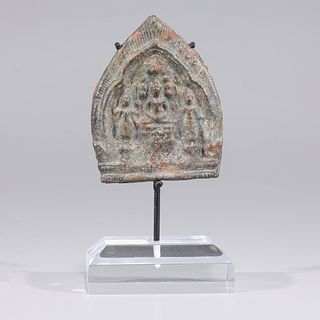 Antique Thai Bronze Votive Tablet