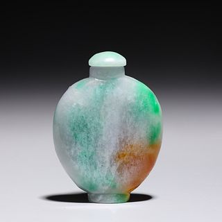 Brightly Colored Chinese Jadeite Snuff Bottle