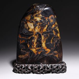 Large Chinese Carved Seal Stone Mountain