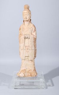 Tall Chinese Han Dynasty Pottery Standing Figure