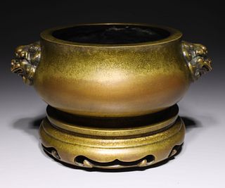 Chinese Bronze Incense Burner with Stand