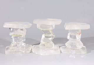 Three Quartz Crystal Pedestals