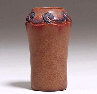 Rookwood Carved Matte Brown Vase Charles Todd 1917