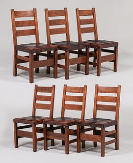 Set of 6 Stickley Brothers Dining Chairs c1910