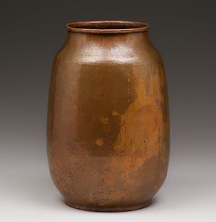 Dirk van Erp Hammered Copper Vase c1920s