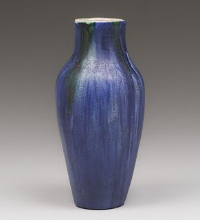 William Jervis - Rose Valley, PA Matte Blue Vase c1905