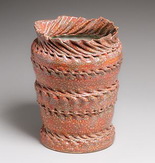 Large Contemporary Clark House Pottery Ohragami Five Fold Vase 2016