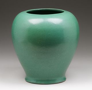 Large Paul Revere Pottery Matte Green Vase c1920s